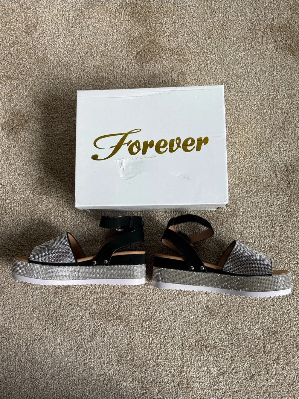 Rhinestone Platform Sandal